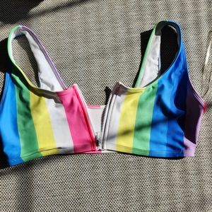 Forever 21 Plus 1X bikini top Zipper front detail